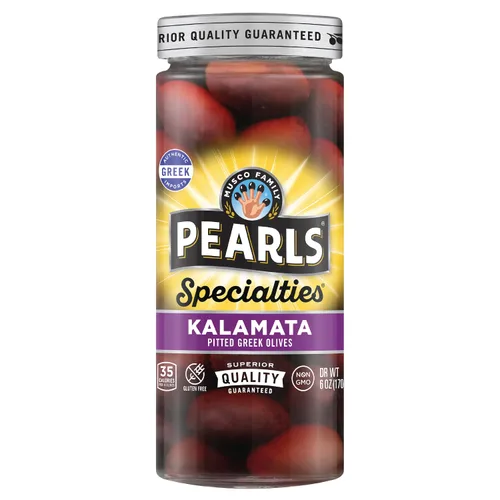 Vista 17 de Pearls Specialties - Aceitunas de reina griegas rellenas de queso azul, tarro de 6.7 onzas, paquete de 6, verificadas sin OMG, certificado Kosher