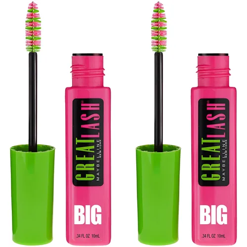 Vista 25 de Maybelline Great Lash Maquillaje de Máscara Lavable, Fórmula Voluminizadora que Acondiciona y Engrosa las Pestañas, Color Negro Muy Profundo, 2 Muy