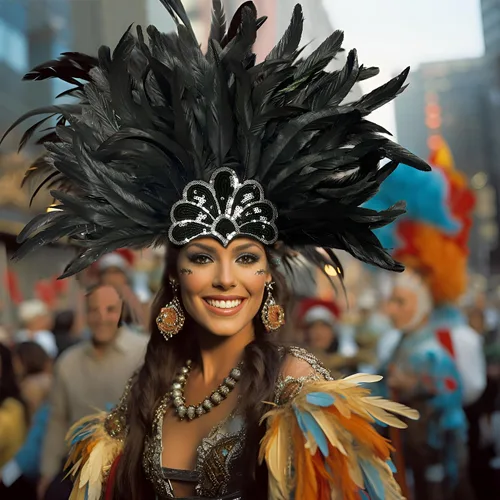 Vista 9 de HOMELEX Tocado de plumas negras para mujer, accesorios de carnaval caribeño