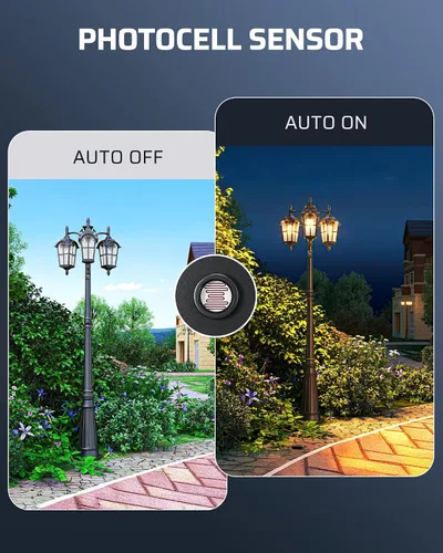 Vista 2 de EDISHINE Accesorios de luz de poste para exteriores, sensor de atardecer a amanecer, interruptor fotoeléctrico para luz de poste al aire libre