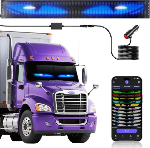 Vista 12 de GOTUS - Letreros LED para Coche, Letrero LED Flexible Programable, Control por Aplicación Bluetooth, Texto Personalizado, Patrones, Animaciones