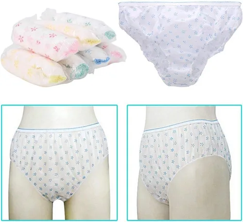 Vista 8 de Bragas desechables para mujer, ropa interior de papel de algodón para viajes y estancias en hospitales, 7 piezas (XXL), Predeterminado