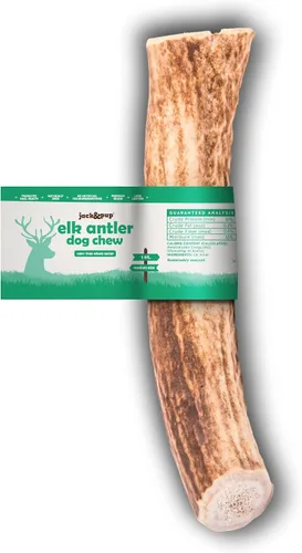 Vista 9 de Jack & Pup - Cuernos de alce para perros, cuernos naturales grandes de 5 a 6 pulgadas para masticadores agresivos, masticables de larga duración