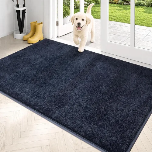 Vista 36 de PURRUGS Tapete para puerta con atrapamiento de suciedad, 20 x 31.5 pulgadas, antideslizante, lavable a máquina, tapete para puerta de perro, tapete