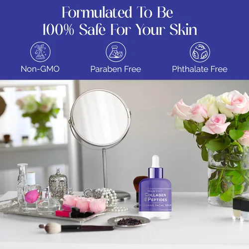 Vista 5 de Bella Beauty Sérum facial nutritivo de colágeno y péptidos, estimula el colágeno, reduce las líneas finas y arrugas, hidrata profundamente, probado