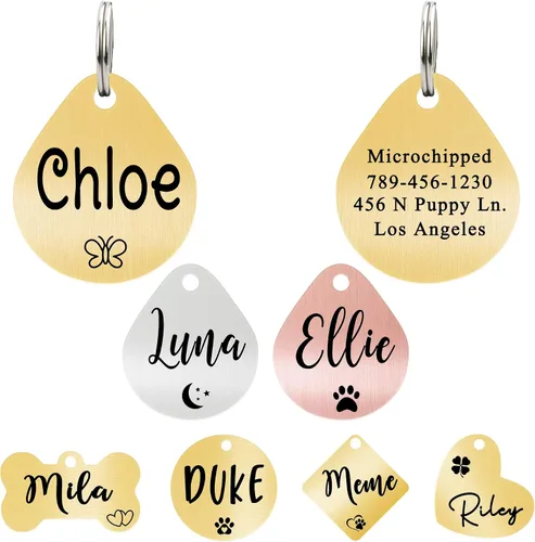 Vista 24 de Ultra Joys Etiqueta de identificación personalizada para perros y gatos