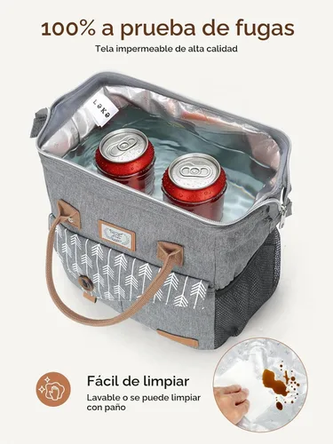 Vista 5 de Lekesky Lonchera térmica portátil para mujer, 11L, color gris