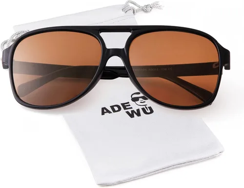 Vista 6 de ADE WU Gafas de sol de aviador de diseño de gran tamaño de moda retro 70s gafas de sol de piloto