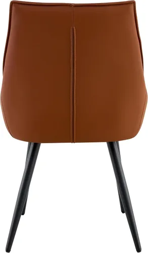 Vista 7 de Set of 2 Modern Minimalist Style Faux Leather Dining Room Chair,Elegant Refined Side Chair,Sturdy Structure Conversation Chair with Black Sanded