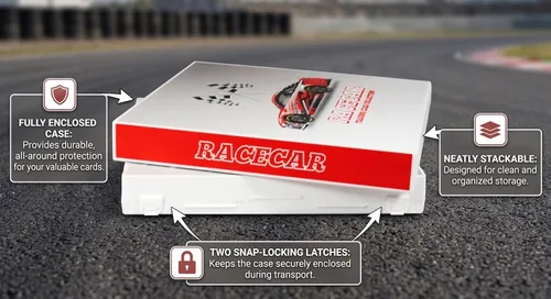 Vista 3 de UniKeep Carpeta de almacenamiento de tarjetas coleccionable con temática de Nascar, capacidad de 360 tarjetas (coche)