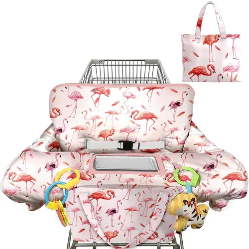 Vista 10 de Funda negra para carrito de compras para bebé, funda para silla alta 2 en 1, con arnés de seguridad, multifuncional, patrón de perro, fundas