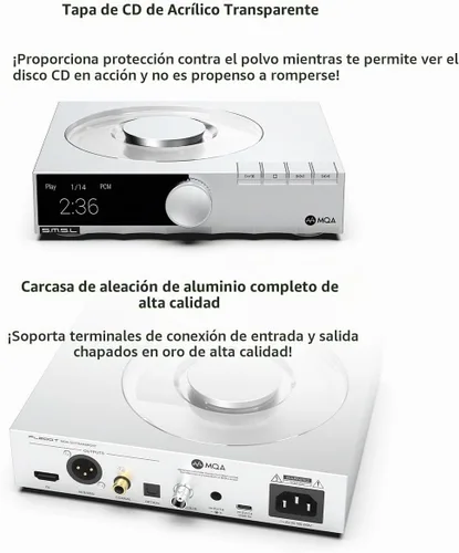 Vista 4 de S.M.S.L PL200T MQA-CD Referencia Transporte Digital Modos de Triple Potencia, Anti-Vibración Precisión 32bit/768kHz DSD512 Entrada y Salida de Reloj