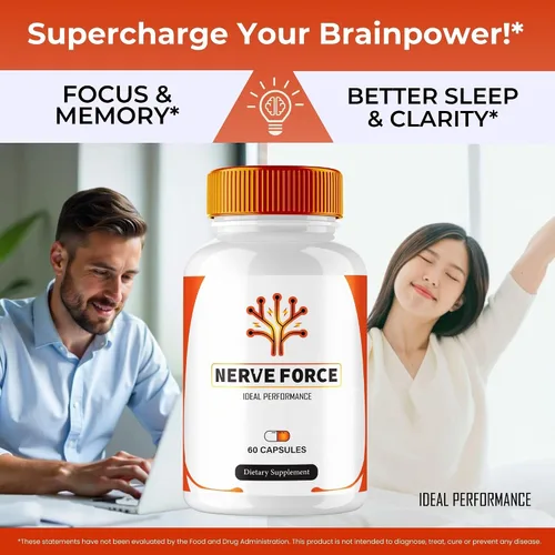Vista 5 de Cápsulas de suplemento de neuropatía de fuerza nerviosa, fuerza nerviosa para neuropatía y píldoras de suplemento de salud cerebral - Píldoras