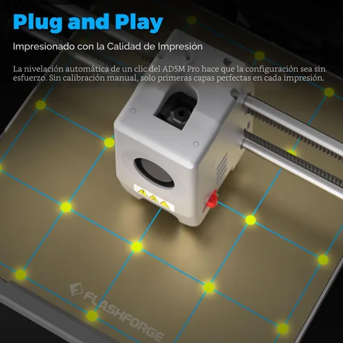 Vista 3 de FLASHFORGE Impresora 3D AD5M Pro con 250g PLA, núcleo CoreXY de alta velocidad de 600mm/s y alta precisión de impresión, cambio rápido de 280℃ 0.4 &