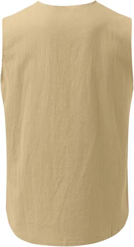 Vista 3 de EELHOE Tank Tops Men Loose-Fit Lightweight Fashionable Casual Soft Lace Up Sleeveless Shirt Trendy Tops Non Iron