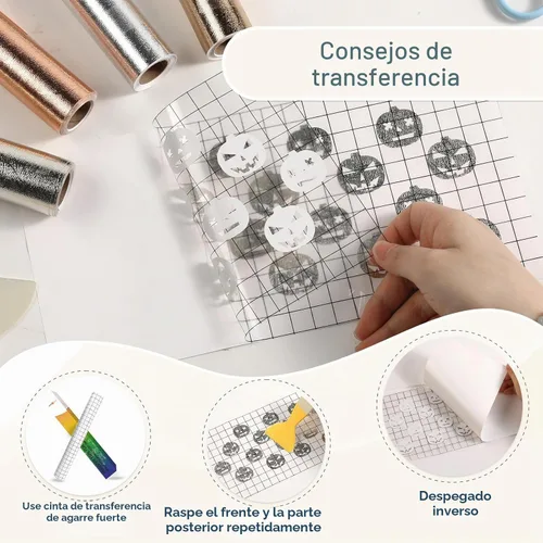 Vista 5 de HTVRONT Vinilo permanente metálico texturizado, 12 pulgadas x 6 pies, cromo Champán dorado metálico texturizado