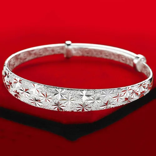 Vista 4 de Pulsera para mujer diseño de estrella tallada de moda para boda compromiso regalo