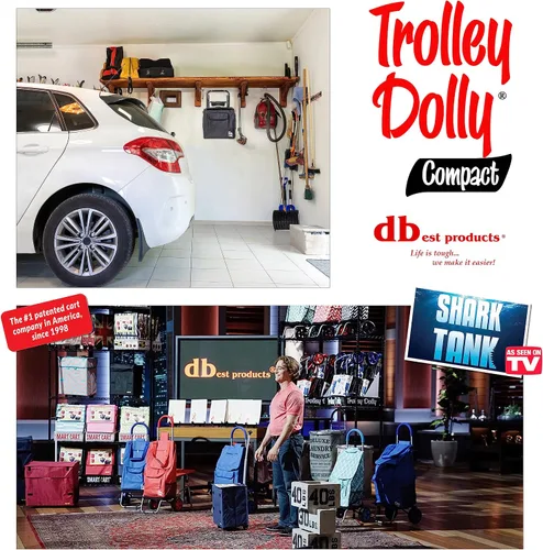 Vista 5 de dbest products - Carro de mano Trolley Dolly Compacto con bolsillos – Carrito de compras plegable con ruedas – Carro rodante de uso múltiple