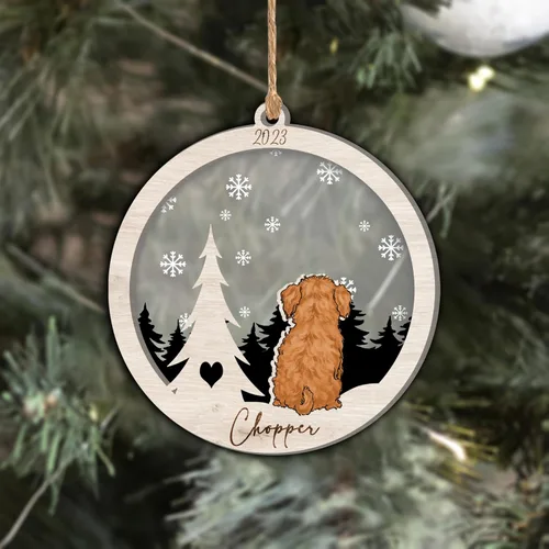 Vista 307 de Nazenti Adorno de Navidad conmemorativo personalizado, regalo personalizado de recuerdo de perro, condolencias por pérdida de mascotas, sabueso