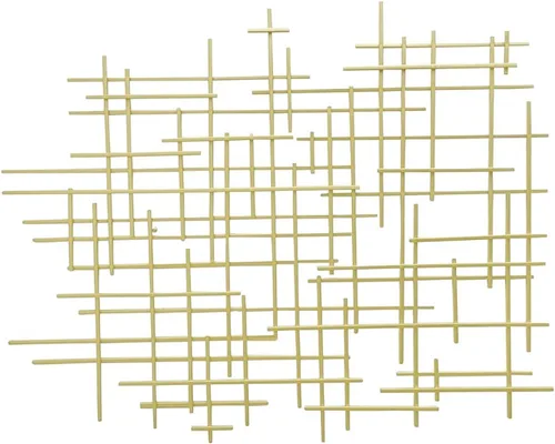Vista 6 de Bellaa Arte de pared de metal con cruz, geométrico, abstracto, moderno, contemporáneo, 3D, para colgar, hierro forjado, escultura minimalista
