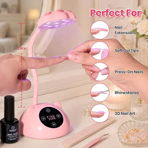 Vista 6 de Beetles - Lámpara de uñas con cuello de cisne (36 mW/cm², inalámbrica, UV, 36 mW/cm²)