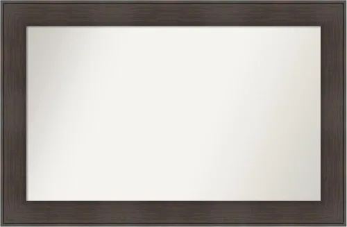 Vista 51 de Amanti Art Espejo personalizado, espejo de baño de veta de madera rústica William, espejo de pared o espejo de tocador de baño sobre el fregadero