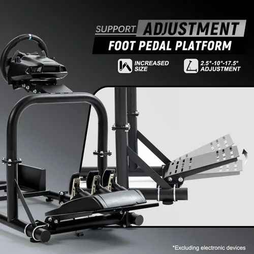 Vista 5 de Marada Racing Simulator Cockpit Upright Stable Pro fit for Logitech,Thrustmaster,Fanatec, G25 G27 G29 G920 G923 T300RS T500R, Racing Wheel Stand