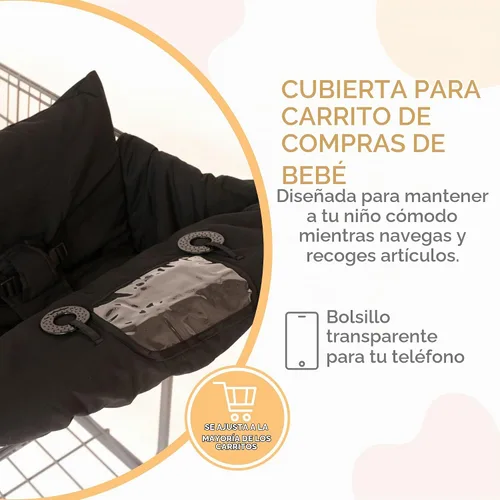 Vista 7 de Binxy Baby Funda para silla alta 2 en 1 y funda para carrito de compras para bebé, funda cómoda para carrito de comestibles, funda de carrito
