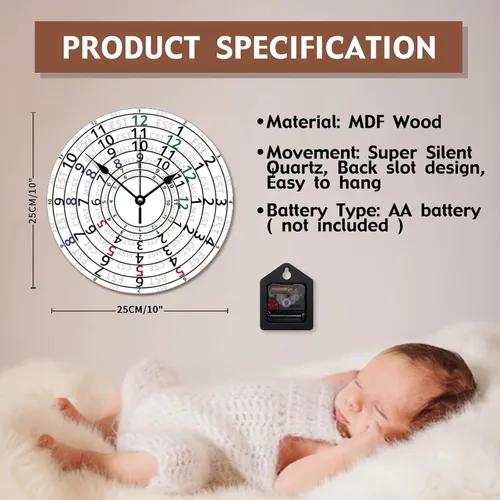 Vista 135 de Reloj de pared de guitarra acústica con aspecto de madera natural, reloj de madera rústico y elegante, 10 silenciosos, sin tictac, de cuarzo