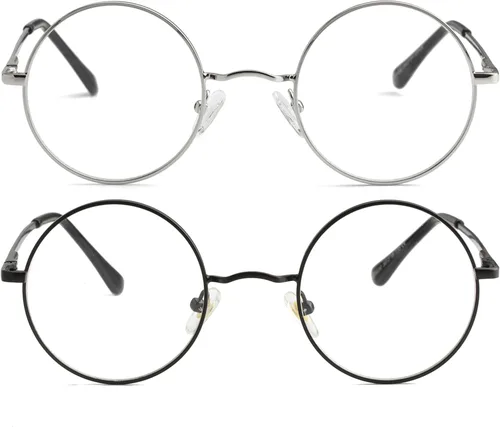 Vista 9 de Kursan Pequeñas gafas redondas claras sin prescripción del marco del círculo de los vidrios 01 Dorado