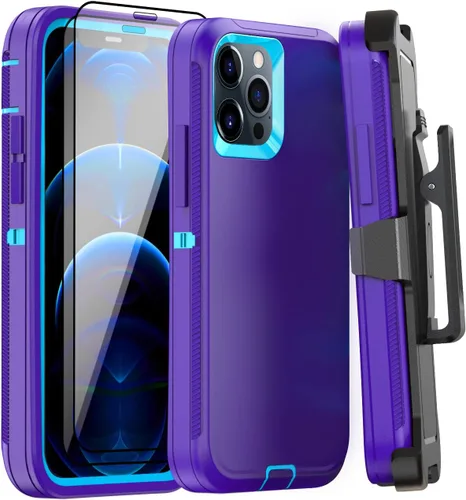 Vista 15 de Funda para iPhone 12 Mini con funda de clip para cinturón y 2 protectores de pantalla, funda de protección completa resistente de grado militar a
