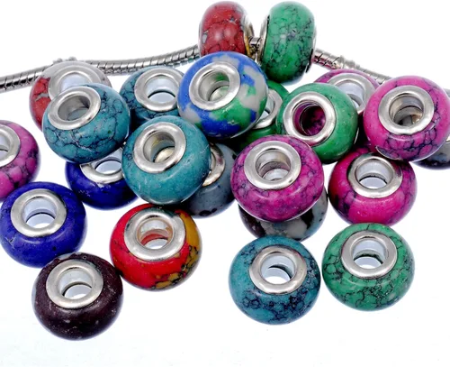 Vista 3 de rubyca Mix piedra encanto Beads Fit Europea encanto pulsera de joyas
