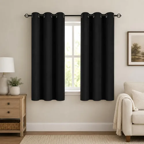 Vista 40 de Aquazolax Cortinas opacas de 45 pulgadas de largo, juego de 2 paneles para guardería, cortinas de tratamiento de ventanas con aislamiento térmico
