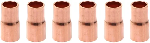 Vista 6 de RLECS 6 piezas de acoplamiento de cobre reductor con extremo de sudor 1/2 x 1/4 pulgadas ID para adaptador de refrigeración HVAC