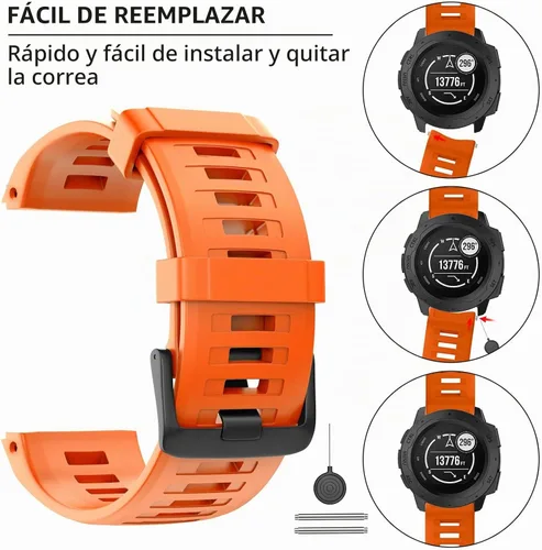 Vista 6 de OVERSTEP Correa de reloj para Garmin Instinct Smartwatch - Amarillo ámbar