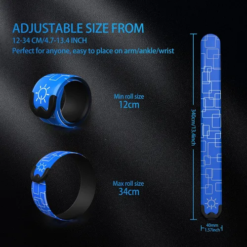 Vista 4 de Paquete de 2 brazaletes LED – Luces de correr recargables con equipo reflectante, luces LED de alta visibilidad