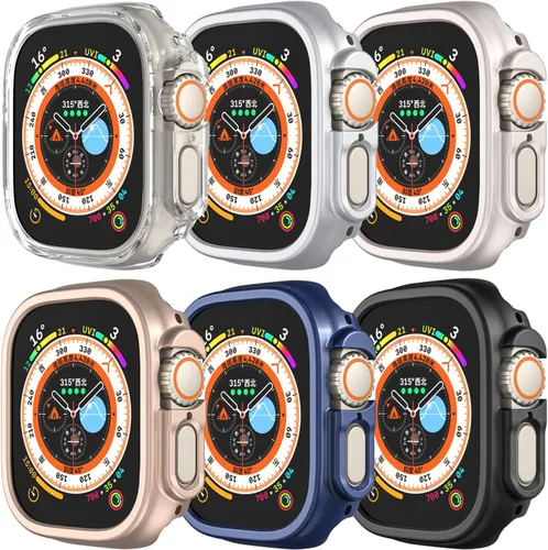 Vista 14 de Funda rígida de policarbonato compatible con Apple Watch Ultra 3/2/1 de 1.732 pulgadas, resistente a impactos, a prueba de golpes, con borde