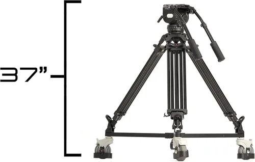Vista 3 de E-Image EG25A2D - Kit de trípode y carrito de aluminio de 2 etapas (3.937 in)