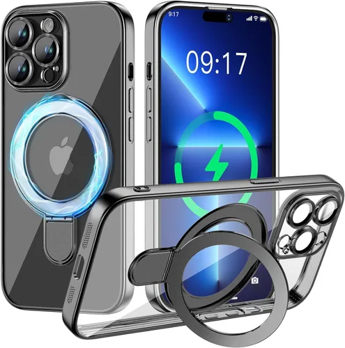 Vista 67 de Funda magnética para iPhone 14 Pro con soporte invisible [compatible con MagSafe] [protector completo de lente de cámara]