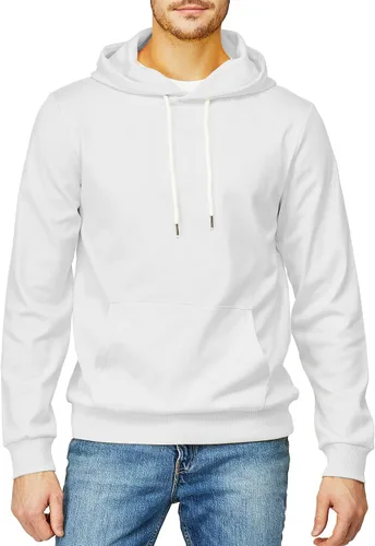 Vista 4 de H2H - Sudadera casual para hombres ajustada de manga larga con capucha diseño básico y ligera
