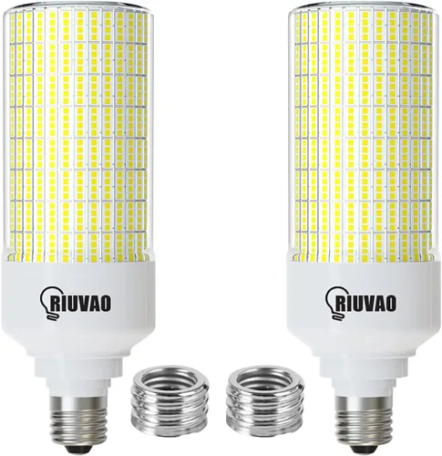 Vista 7 de RIUVAO Paquete de 2 bombillas LED, equivalente a 250 W, 30 W, 3750 lúmenes, súper brillante, 5000 K, luz blanca fría, bombilla LED E26/E27, base