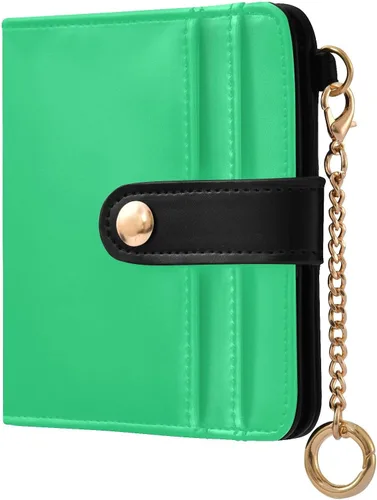 Vista 19 de Sinestour Black print Small Wallet for Women RFID Blocking Leather Bifold Small Purse with ID Window Card Holder Zipper Coin Pocket, Compact Credit