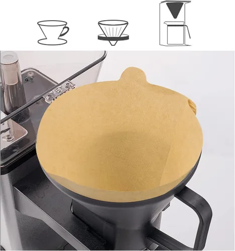 Vista 4 de Filtro de café, filtros de café en cono 2, filtro para verter sobre café v60 y cafetera de goteo, 1-4 tazas, 100 unidades, filtros de café