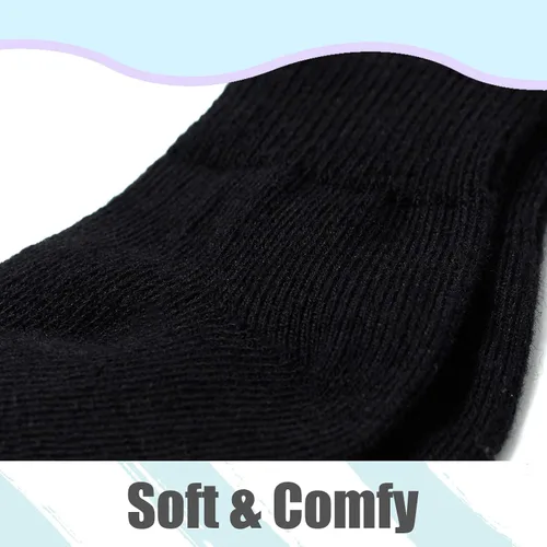 Vista 6 de Mini angel Calcetines hasta la rodilla para bebé, calcetines altos hasta el muslo, medias de algodón sin costuras para recién nacidos, niños