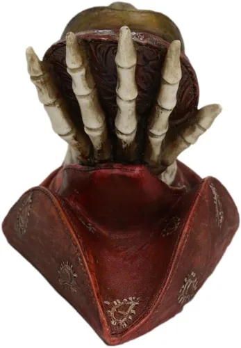 Vista 4 de Ebros Gift Esqueleto rústico de calavera de vaquero con sombrero para beber vino, 8.75 pulgadas de largo, decoración de centro de mesa de fiesta