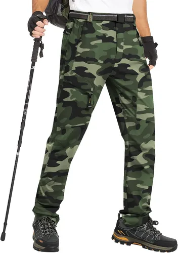 Vista 3 de SIKAINI Pantalones tácticos de secado rápido para hombre, ligeros, impermeables, para senderismo, Ripstop, con cinturón