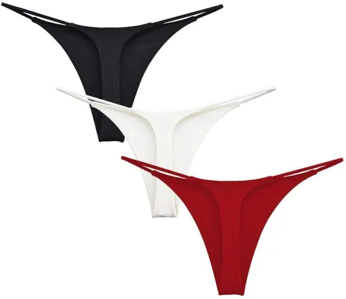 Vista 9 de KUKU PANDA Tangas de algodón para mujer sexy sin costuras para mujer conjunto de 3