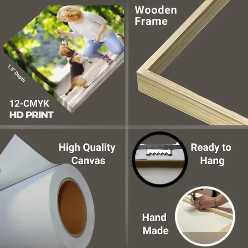 Vista 4 de Impresiones en lienzo personalizadas con tus fotos, lienzo enmarcado personalizable, imagen personalizada para dormitorio, sala de estar, oficina