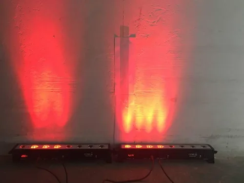 Vista 5 de Luz LED para escenario de lavado de pared, 8 piezas, X3W RGB 3 en 1 LED y casa de aluminio completo de 7 modos DMX512 para discoteca/fiesta/teatro