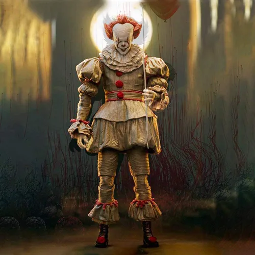 Vista 5 de Halloween Cosplay IT 2 Chapter Clown Outfit Deluxe Movie Costume Silver